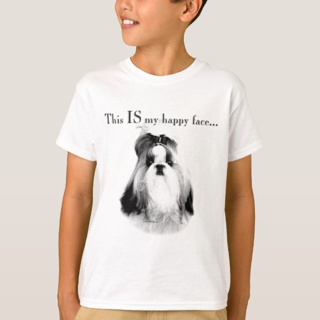 Shih Tzu Lycklig Ansikte T-shirt (Framsida)