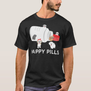 Shih Tzu Lycklig Pills Shih Tzu Hund T Shirt