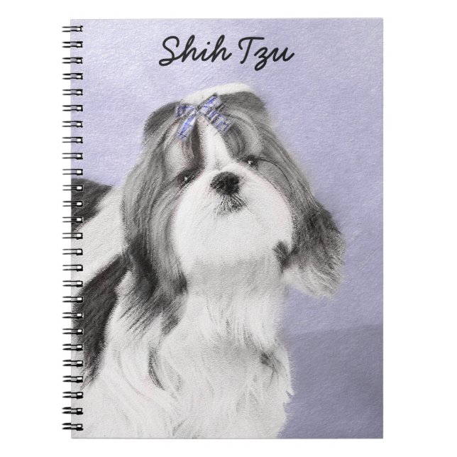 Shih Tzu-målning - Cute Original Hund Art Anteckningsbok (Framsidan)