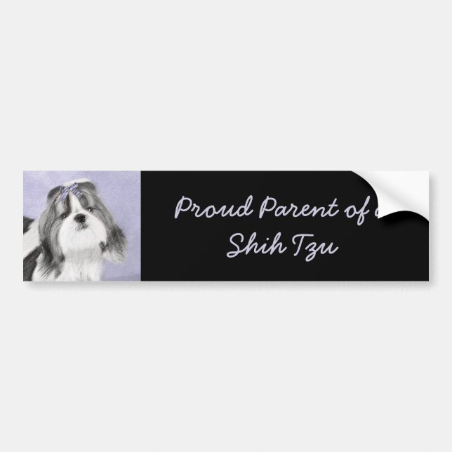 Shih Tzu-målning - Cute Original Hund Art Bildekal (Framsidan)