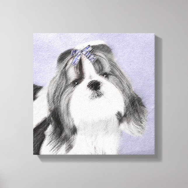 Shih Tzu-målning - Cute Original Hund Art Canvastryck (Framsida)