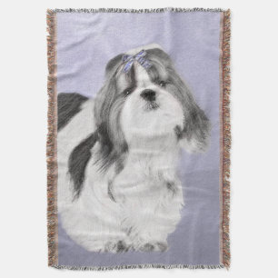 Shih Tzu-målning - Cute Original Hund Art Filt