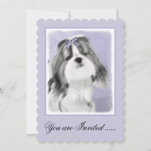 Shih Tzu-målning - Cute Original Hund Art Inbjudningar