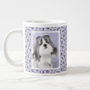 Shih Tzu-målning - Cute Original Hund Art Jumbo Mugg