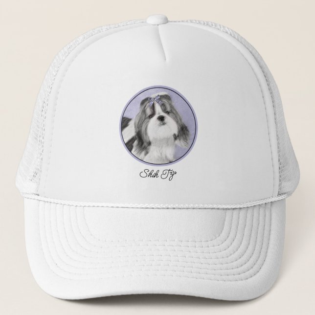 Shih Tzu-målning - Cute Original Hund Art Keps (Framsida)