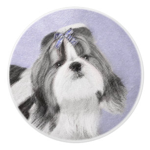 Shih Tzu-målning - Cute Original Hund Art Knopp