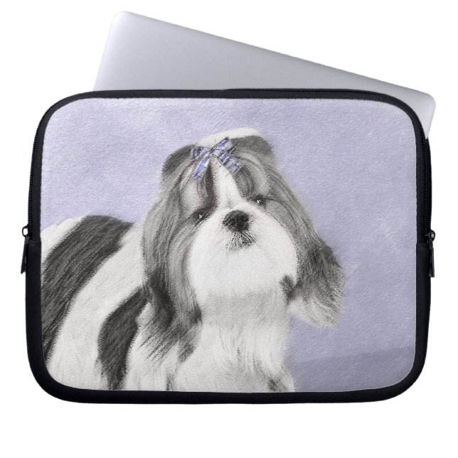 Shih Tzu-målning - Cute Original Hund Art Laptop Fodral (Framsidan)