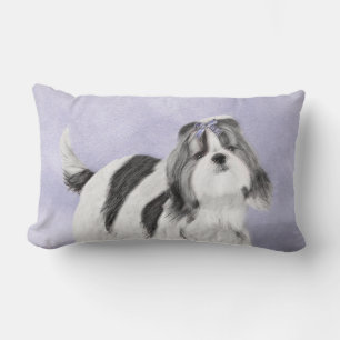 Shih Tzu-målning - Cute Original Hund Art Lumbarkudde