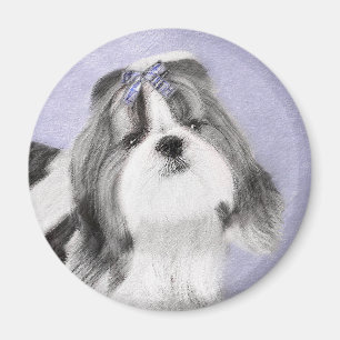 Shih Tzu-målning - Cute Original Hund Art Magnet