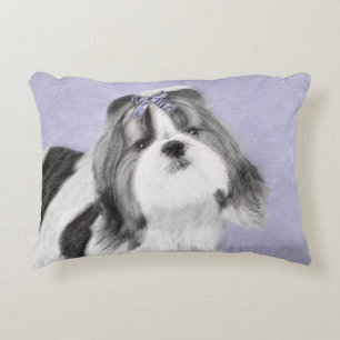 Shih Tzu-målning - Cute Original Hund Art Prydnadskudde