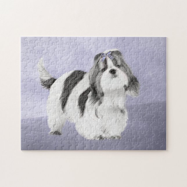 Shih Tzu-målning - Cute Original Hund Art Pussel (Horisontell)
