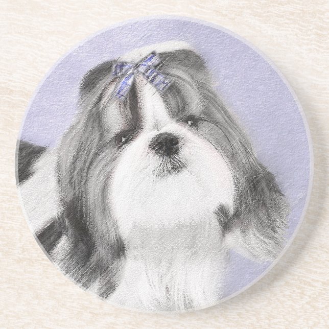 Shih Tzu-målning - Cute Original Hund Art Underlägg (Framsidan)