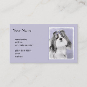 Shih Tzu-målning - Cute Original Hund Art Visitkort