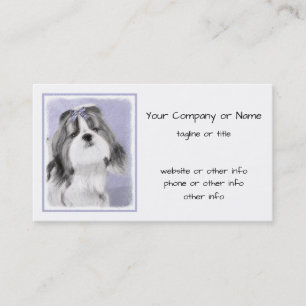 Shih Tzu-målning - Cute Original Hund Art Visitkort