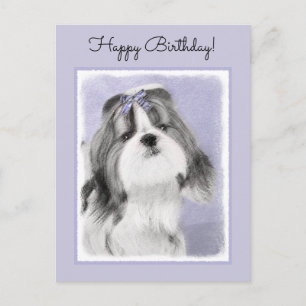 Shih Tzu-målning - Cute Original Hund Art Vykort