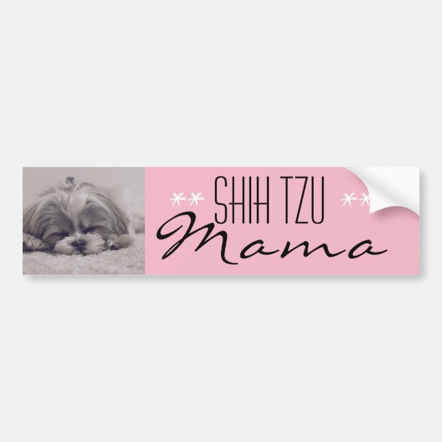 Shih Tzu Mamma Bumper Sticker för Hund Mammor Bildekal (Framsidan)