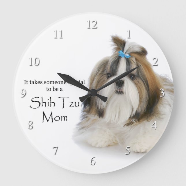 Shih Tzu Mamma Clock Stor Klocka (Framsida)
