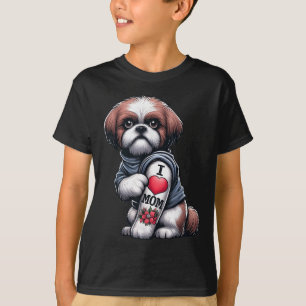 Shih Tzu Mamma I Kärlek Mamma Shih Tzu Hund Tattoo T Shirt
