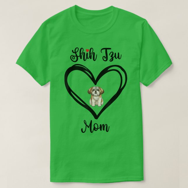 Shih Tzu Mamma I Kärlek My Shih Tzu Mamma T Shirt (Design framsida)