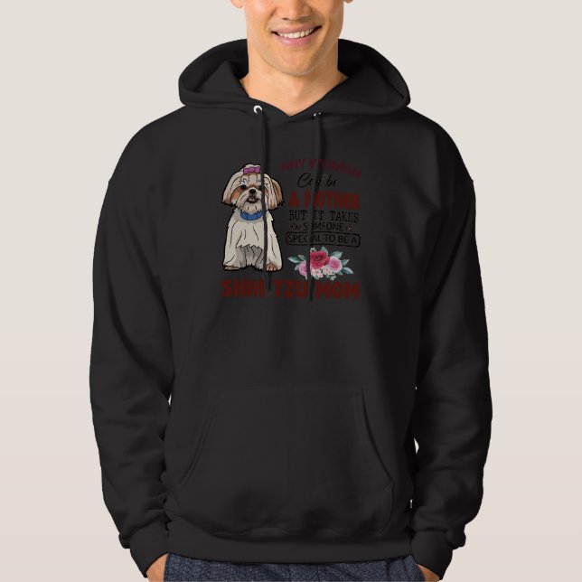 Shih Tzu Mamma och Ansikte Mask Hoodie (Framsida)