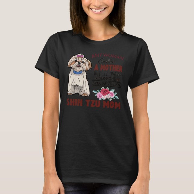 Shih Tzu Mamma och Ansikte Mask T Shirt (Framsida)