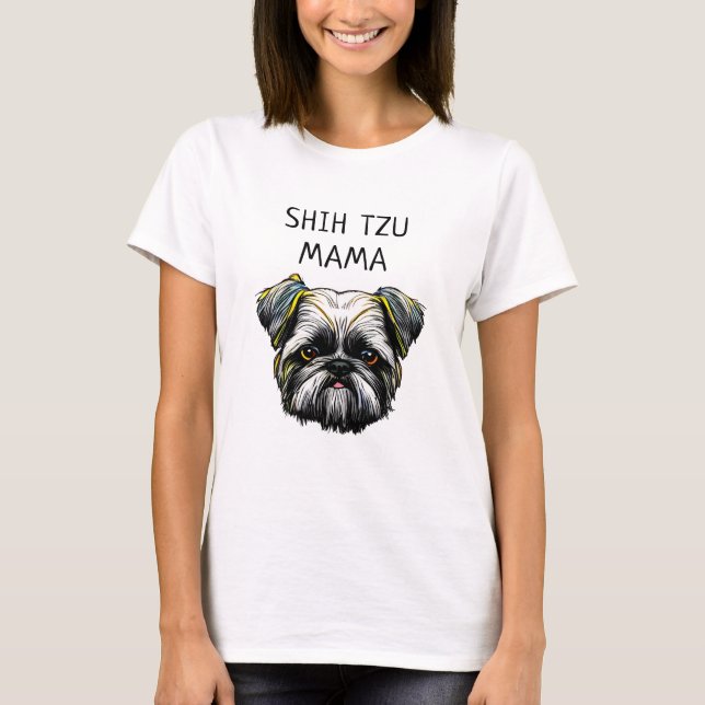 Shih Tzu Mamma T Shirt (Framsida)