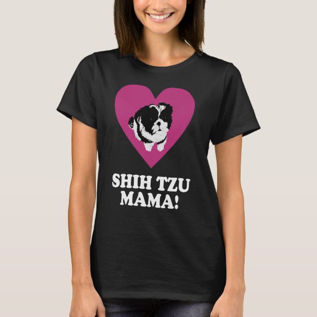Shih Tzu Mamma T Shirt (Framsida)