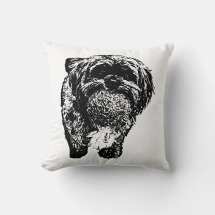 Shih Tzu med boll Mysig hundkudde Kudde