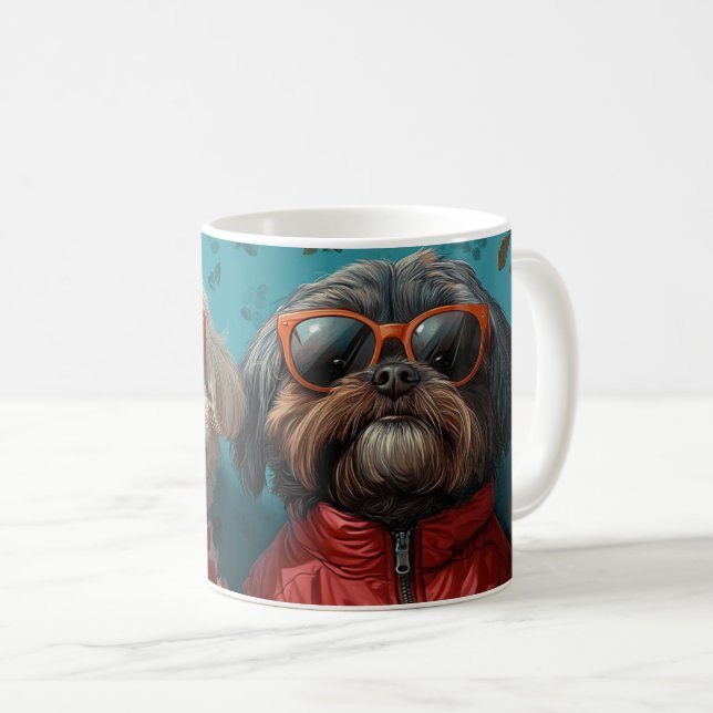 Shih Tzu med Heart Ro Valentindagen Kaffemugg (Framsida höger)