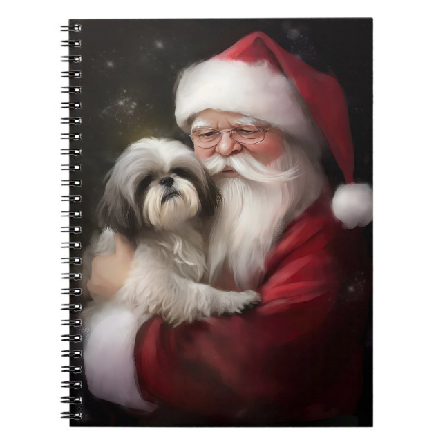 Shih Tzu med Jultomten julafton Anteckningsbok (Framsidan)