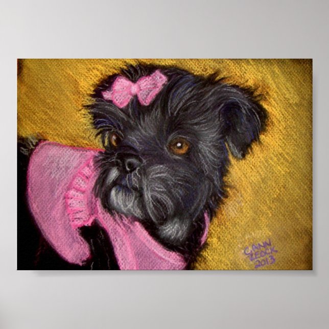 Shih-tzu med Rosa Bow Poster (Framsidan)