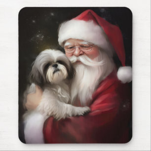 Shih Tzu Med Tomte Festive Jul  Musmatta
