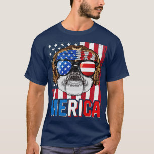 Shih Tzu Merica 4:e juli Hund American Puppy Pat T Shirt