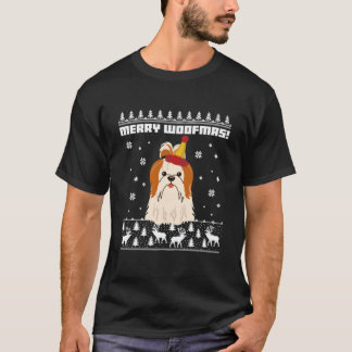 Shih Tzu Merry Woofmas Ugly Christmas Sweater Esse T Shirt