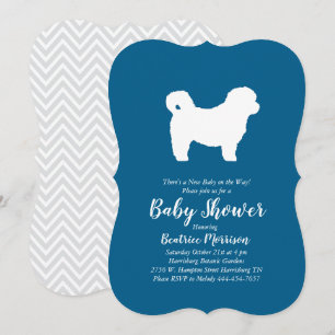 Shih Tzu Nalle Hund Baby Shower Blue Boy Inbjudningar
