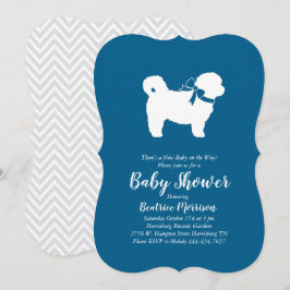 Shih Tzu Nalle Hund Baby Shower Blue Boy Inbjudningar