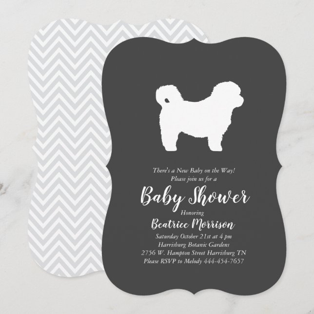 Shih Tzu Nalle Hund Baby Shower Gender Neutral Inbjudningar (Fram/baksida)