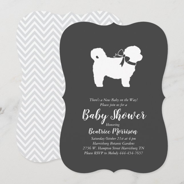 Shih Tzu Nalle Hund Baby Shower Gender Neutral Inbjudningar (Fram/baksida)