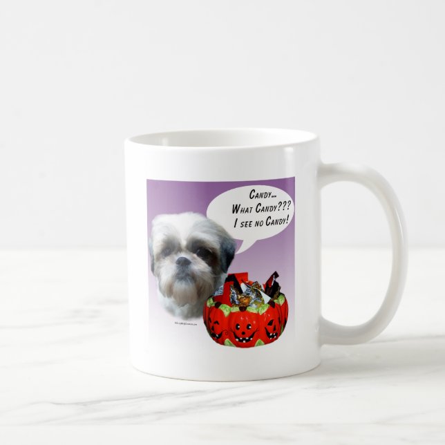 Shih Tzu (naturlig) Halloween Candy Kaffemugg (Höger)