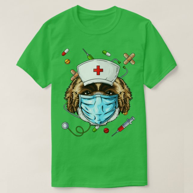 Shih Tzu Nurse RN Rolig hund ER Nursing School Gra T Shirt (Design framsida)