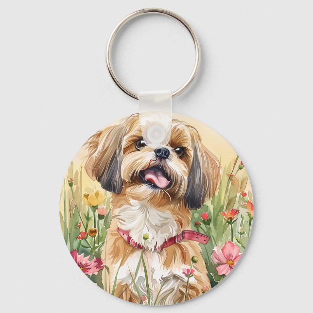 Shih Tzu-nyckelkedjan - Cute Hund-nyckelkedjan Nyckelring (Framsida)