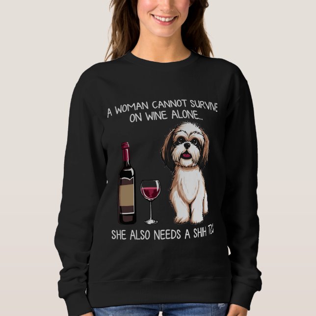 Shih Tzu och Vin Hund t Passande t Shirt (Framsida)
