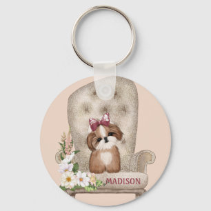 Shih Tzu om ordförande Nyckelring