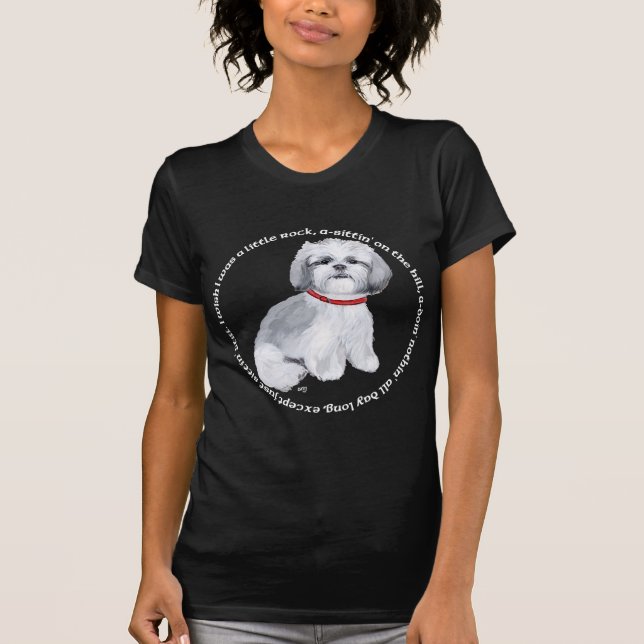 Shih Tzu Önskningar Tee Shirt (Framsida)