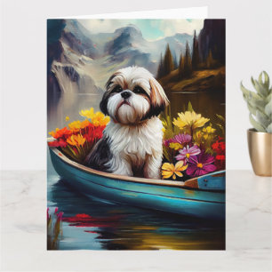 Shih Tzu på en åra: Ett naturskönt äventyr Kort