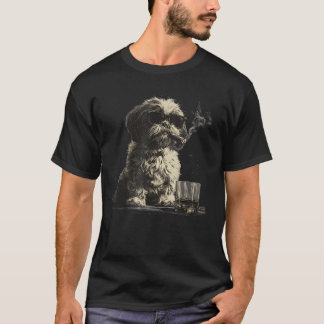 Shih Tzu Pappa Hund Solglasögon Fars Dag T Shirt