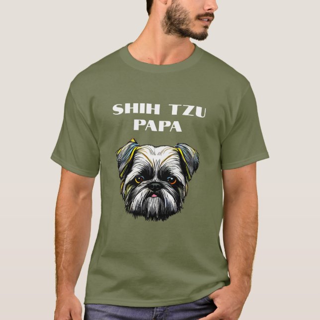 Shih Tzu Pappa T-Shirt (Framsida)
