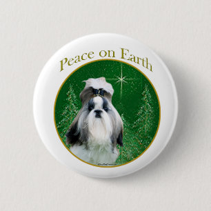 Shih Tzu Peace on Earth - Button Knapp