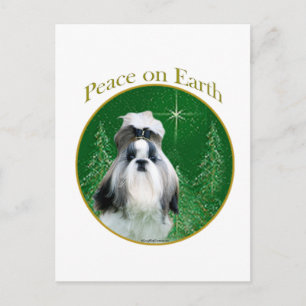 Shih Tzu Peace on Earth Vykort