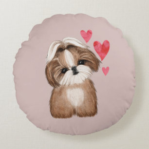 Shih Tzu Personlig med Namn år Rund Kudde